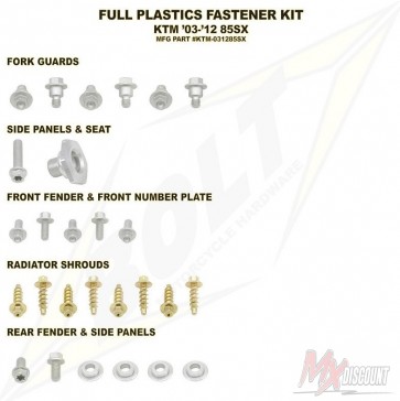 Bolt Full Plastic Bevestigings Kit ktm sx 85 03-12