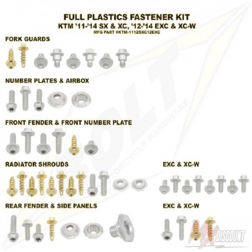 Bolt Full Plastic Bevestigings Kit ktm sx sxf 11-15 exc excf 12-15