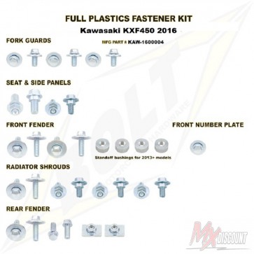 Bolt Full Plastic Bevestigings Kit kawasaki kxf 250 17-21 450 16-18