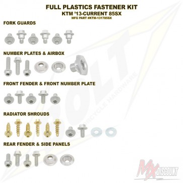 Bolt Full Plastic Bevestigings Kit ktm sx 85 13-17